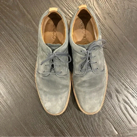 ECCO Mens Suede Oxford Dress Shoe Gray Leather s-l400.jpg main image 3